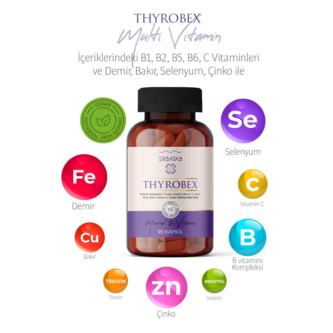 ERBATAB Thyrobex Multivitamine en Mineralen 90 Capsules Multivitamine en Mineralen