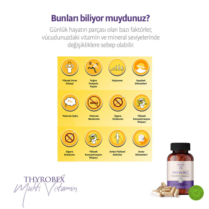 ERBATAB Thyrobex Multivitamin ve Mineral 90 Kapsül Multivitamin ve Mineral