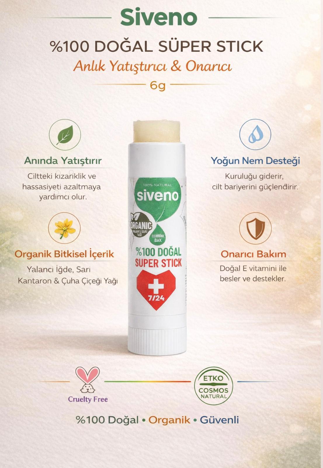 100% Natürlicher Super Stick Sofortiger Beruhigender Reparatur Organic Herbal 6g