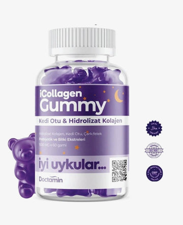 Doctamin iCollagen Gummy İyi Uykular – Kedi Otu & Hidrolize Kolajen | 60 Gummy
