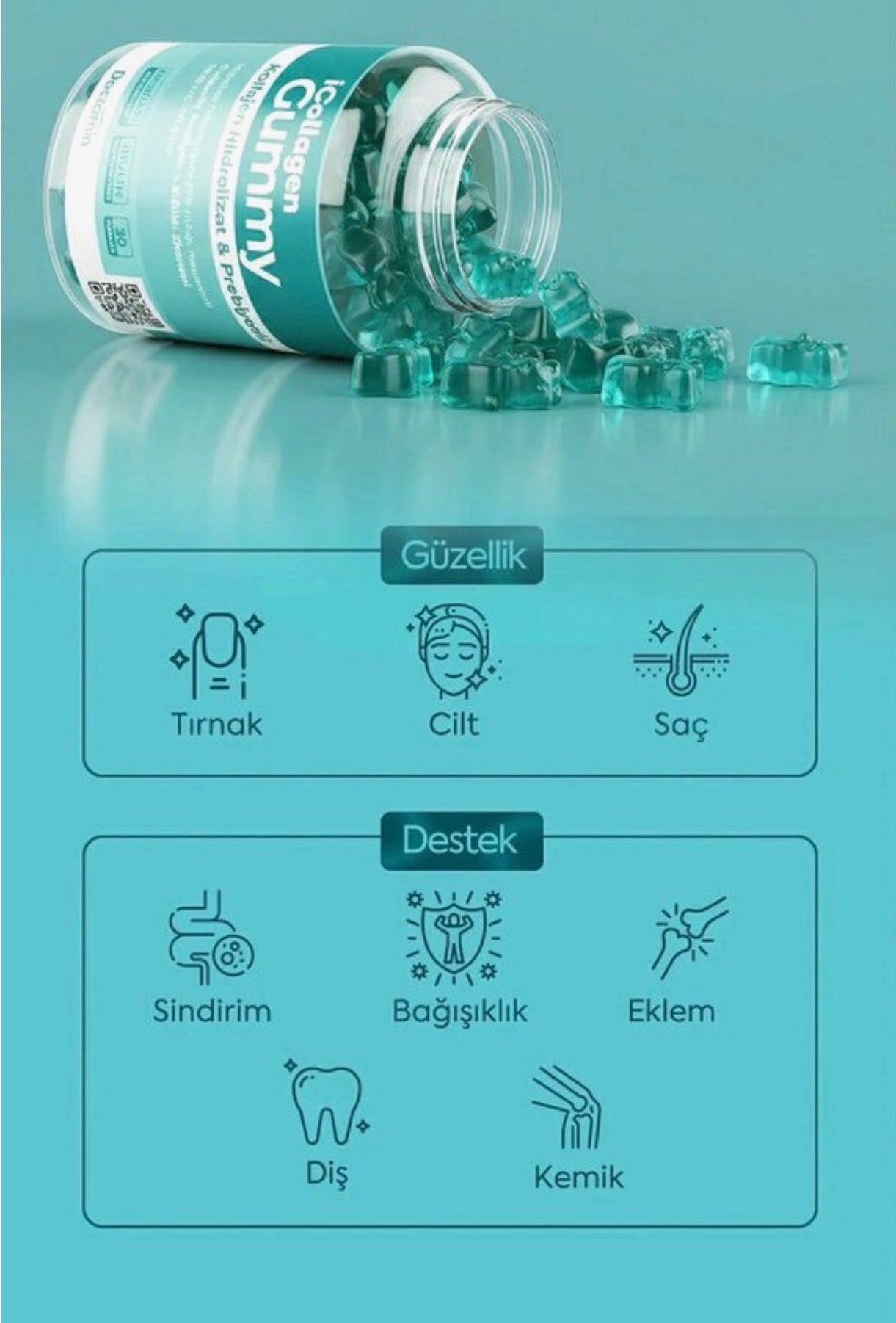 Doctamin iCollagen Gummy 60 Adet | Hidrolize Kolajen & Prebiyotik