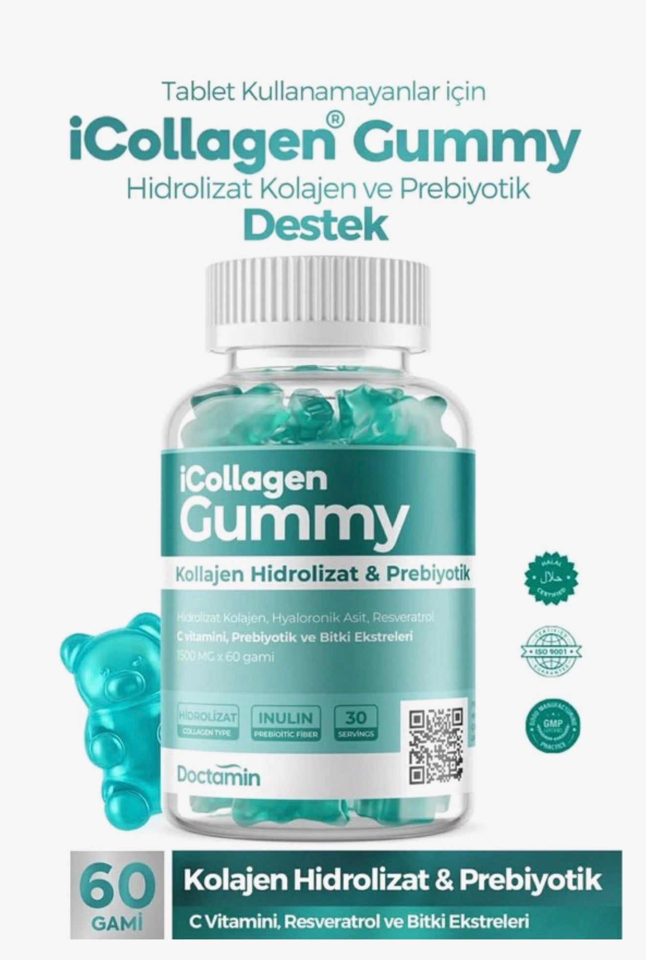 Doctamin iCollagen Gummy 60 Adet | Hidrolize Kolajen & Prebiyotik
