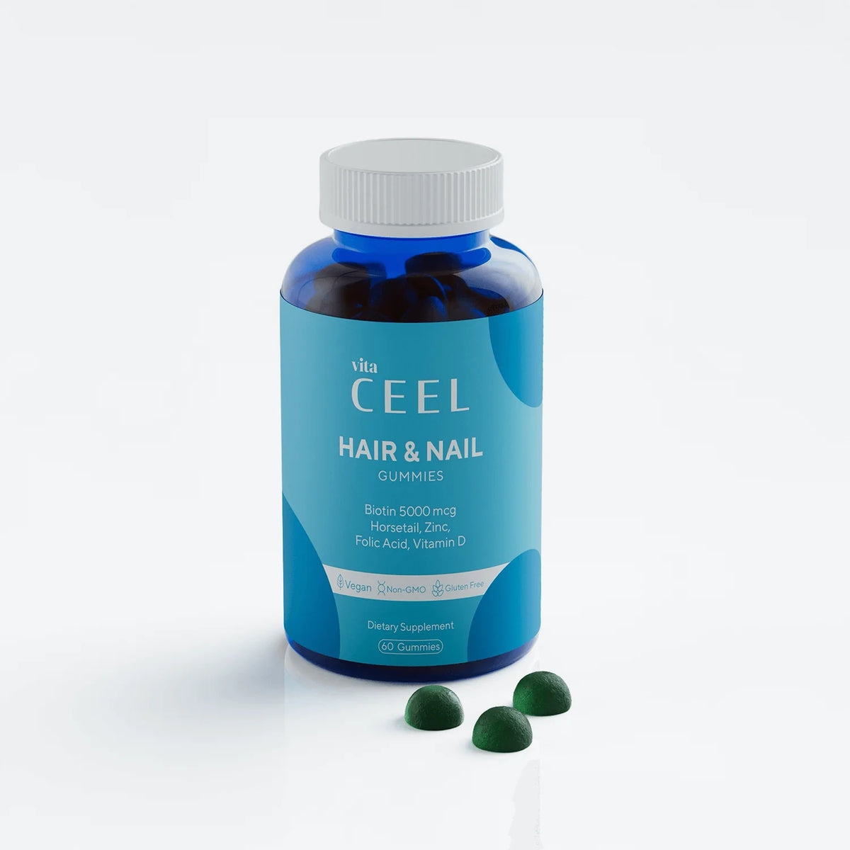 Vita CEEL Hair & Nail Gummies – Biotin İçeren Saç ve Tırnak Takviyesi | 60 Adet