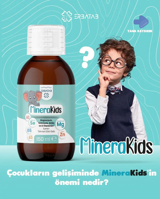 Çocuk Multivitamin ( Magnezyum, Çinko, Selenyum ) Mineral Kids 150 ml