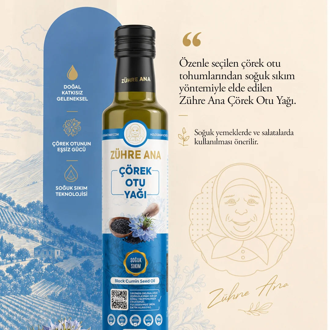 Zühre Ana Soğuk Sıkım Çörek Otu Yağı – 250 ml