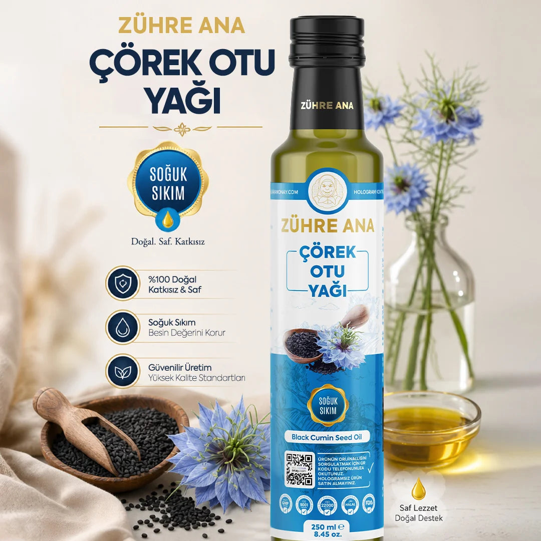 Zühre Ana Soğuk Sıkım Çörek Otu Yağı – 250 ml