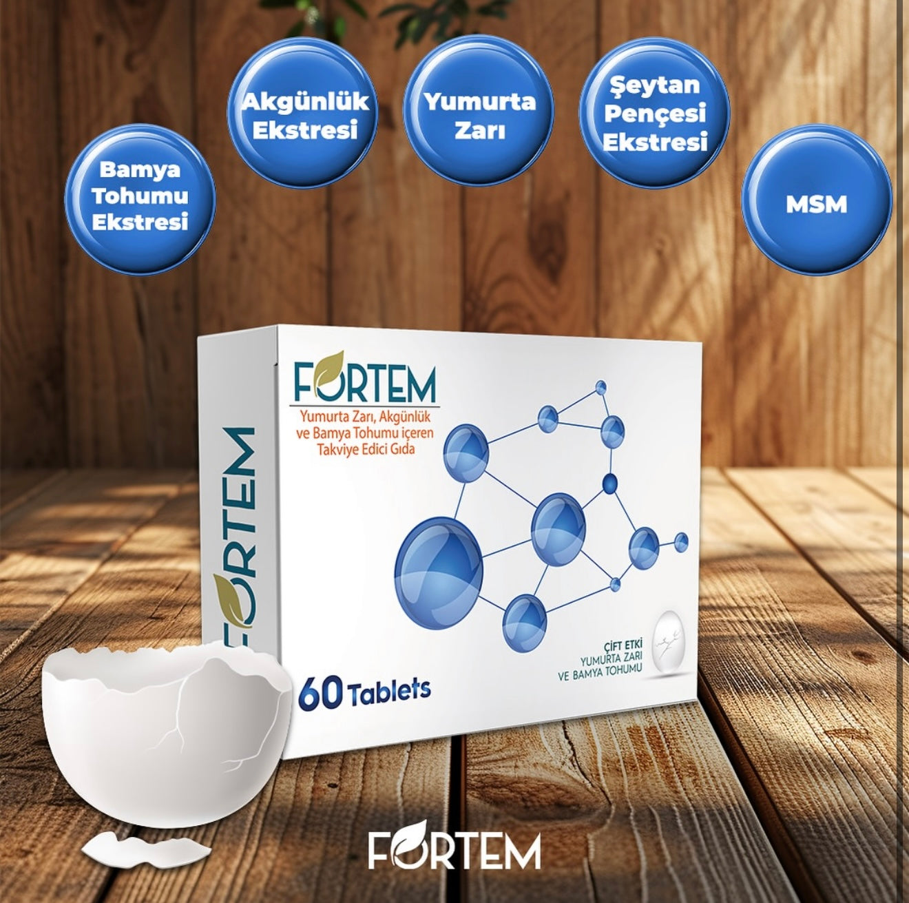 Fortem yumurta zarı akgünlük bamya tohumu içeren takviye edici gıda