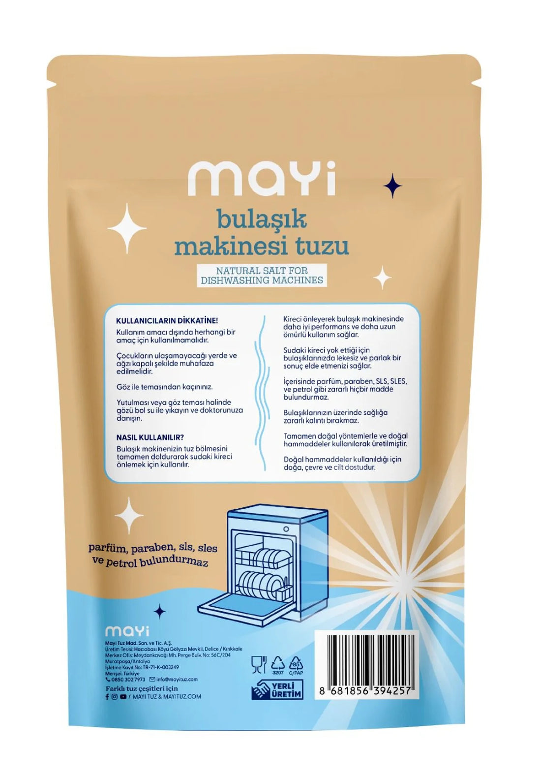MAYİ DOĞAL BULAŞIK MAKİNESİ TUZU 1500 GR