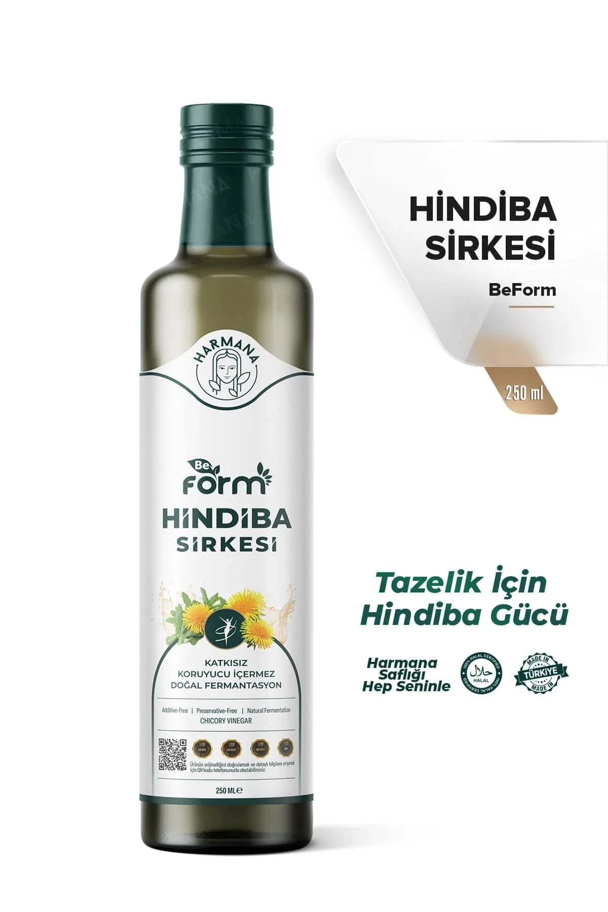 Harmana BeForm Hindiba Sirkesi 250 ml – Doğal İçerikli Özel Fermente Sirke