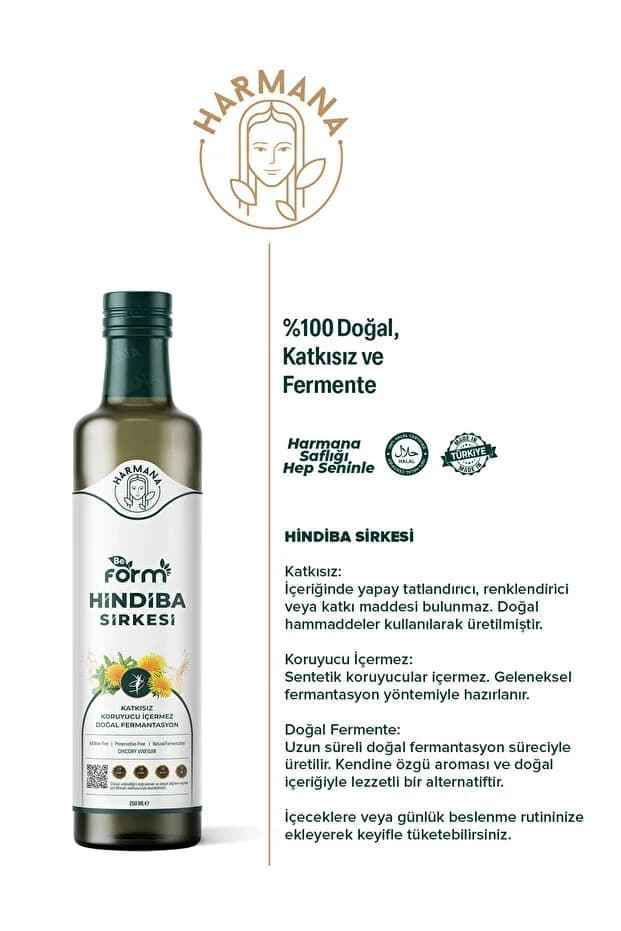 Harmana BeForm Hindiba Sirkesi 250 ml – Doğal İçerikli Özel Fermente Sirke