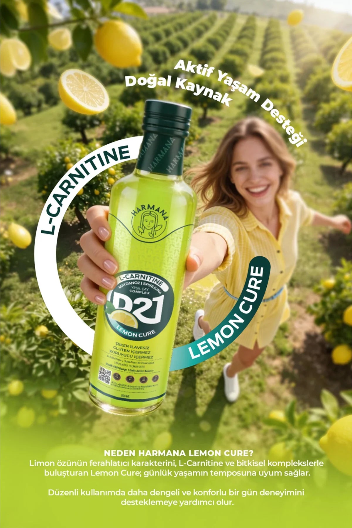 HARMANA D-21 Lemon Cure L-Carnitine İçeren Fonksiyonel İçecek 250 ml