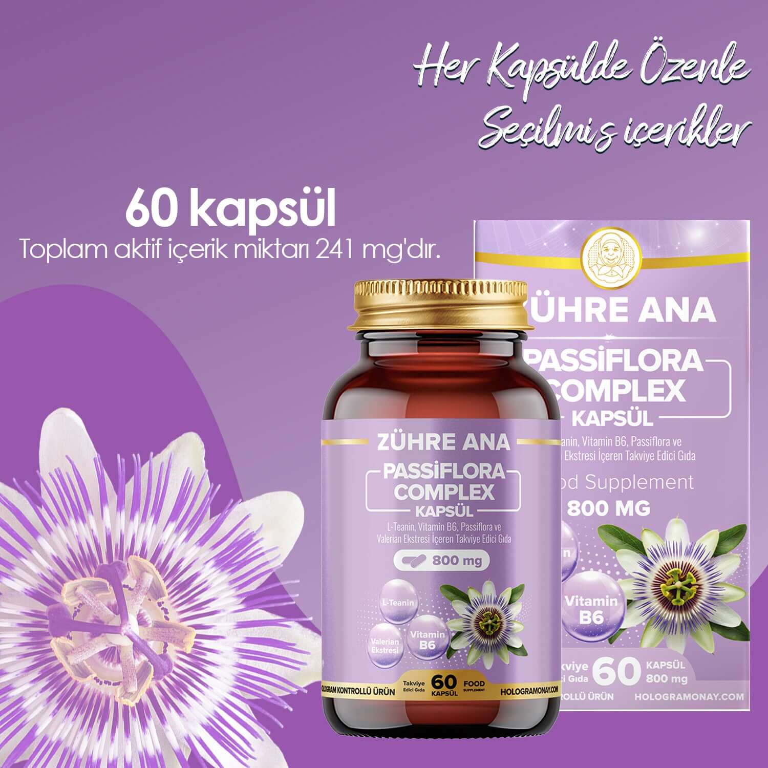 ZÜHRE ANA Passiflora Complex Kapsül 800 mg – 60 Kapsül