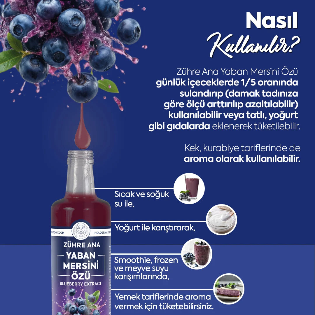 Yaban Mersini Özü – %100 Doğal ve Katkısız Meyve Konsantresi