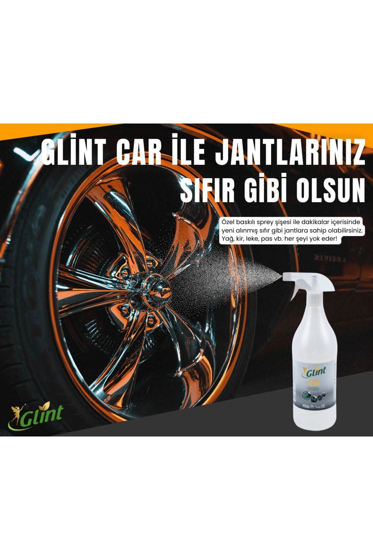 Bitkisel Çok Amaçlı Oto Temizleyici Araç Far Koltuk Paspas Temizleme Jant Parlatıcı