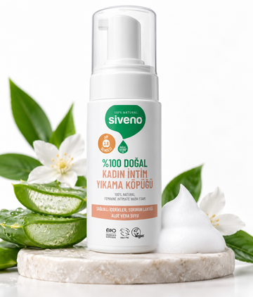 Siveno %100 Doğal Kadın İntim Yıkama Köpüğü – Beyazlatıcı Etkili | pH 3.8 | 100 ml