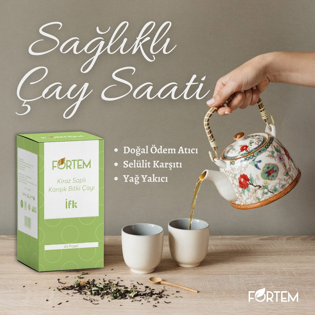 Kiraz saplı karışık bitki çayı