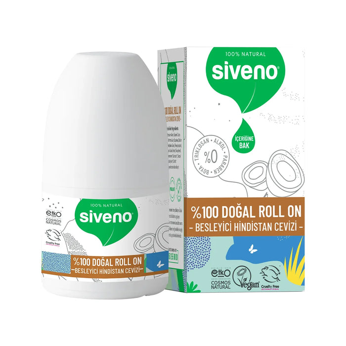 Doğal Roll-On Hindistan Cevizli Deodorant Ter Kokusu Önleyici Bitkisel Lekesiz Vegan 50ml