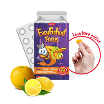 EasyFishoil Focus – Çocuklar İçin Omega-3, DHA ve B Vitaminleri | 30 Çiğnenebilir Jel