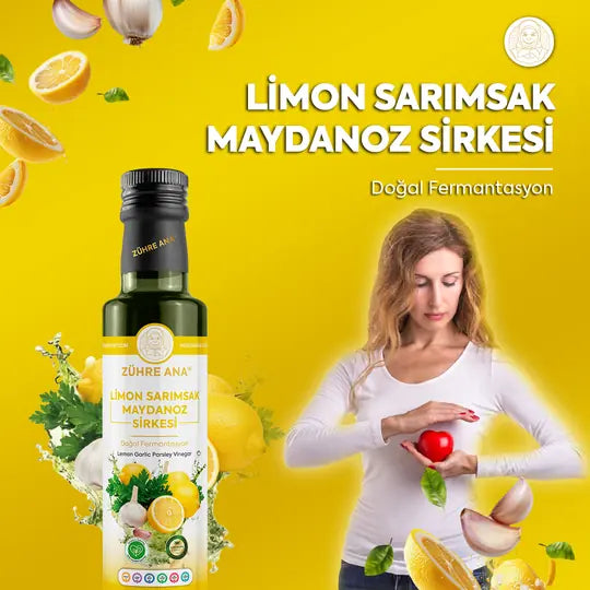 Zühre Ana Limon Sarımsak Maydanoz Sirkesi Doğal Fermantasyon